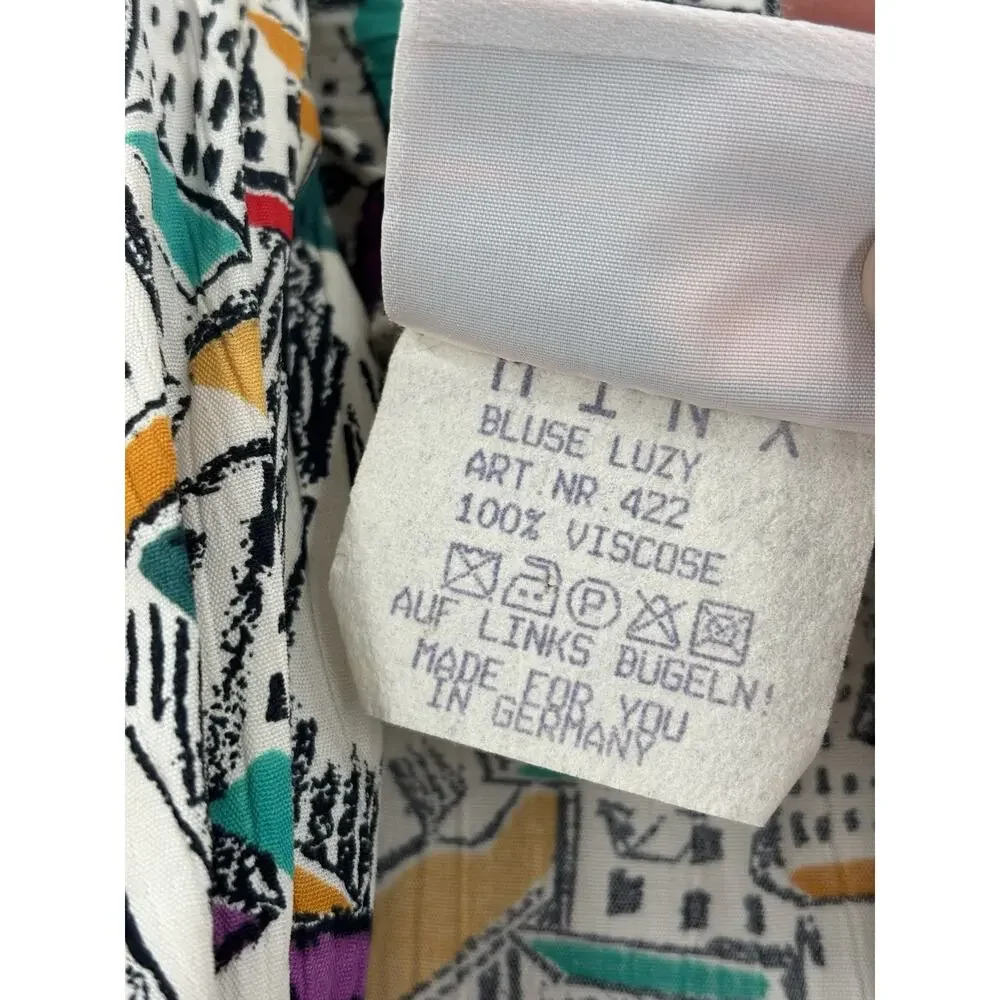 Minx Vintage Jacket Skirt Set Womens 34 / 38 White House Print Crepe Pleated